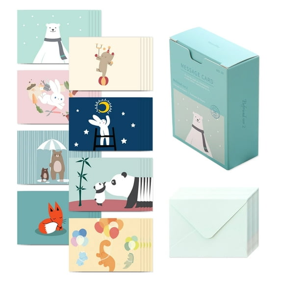 Monolike Message Befriend Ver.2 Card - Mix 40 Mini Single Cards, 20 Envelopes Package