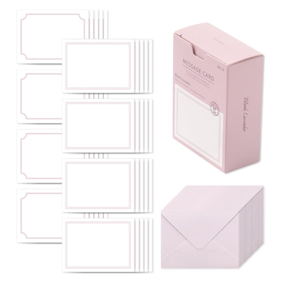Monolike Message Blank Lavender Card - Mix 40 Mini Single Cards, 20 ...