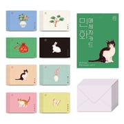 Monolike Message Minhwa Card - Mix 40 Mini Single Cards, 20 Envelopes Package