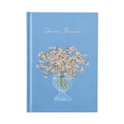 Monolike Olivia's Flowers Hardcover Lined Notebook, Blue - Hardcover, Academic, Journal, Diary, 112pages