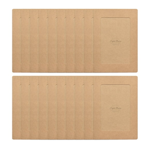 Monolike Kraft Paper Photo Frames, Fits 4x6 Inch Photos, 20-Pack, for Scrapbooking and Display