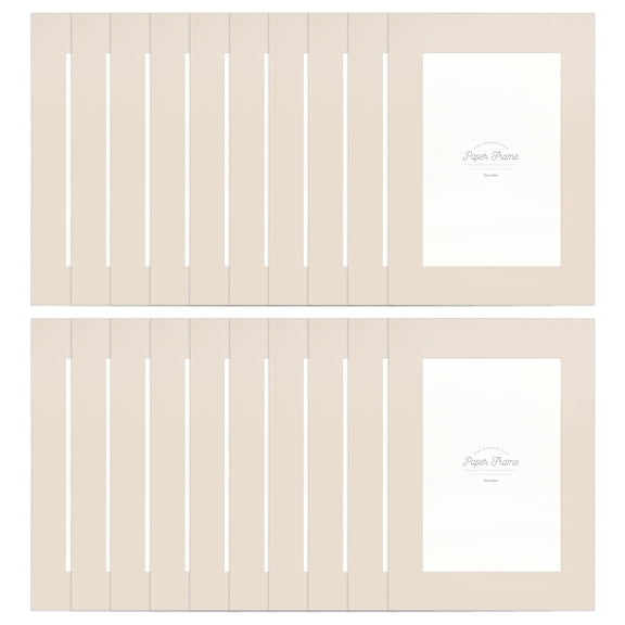 Monolike Paper Photo Frames 4x6 Inch Light Color, Beige 20 Pack - Soft Colored Cardboard Picture Frame Set for Home Gallery Wall & Desktop Decor