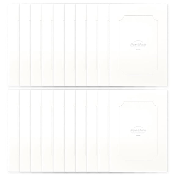 Monolike Paper Photo Frames 4x6 Inch Window, Ticket 20 Pack - Cardboard Picture Frame Set with Various Window Shapes for Home Gallery Wall & Desktop Decor