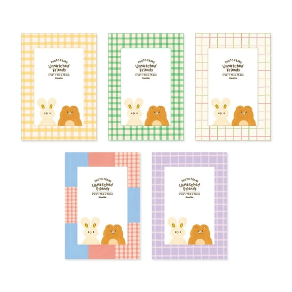 Monolike Standing Design Paper Photo frame 4x6 Unmatched friends 5pack - Fits 4x6" Pictures