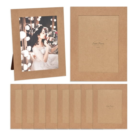 Monolike Standing Paper Frame, 5x7 Inch, Kraft, 10 Pack - Great for Home Decor and Gifting
