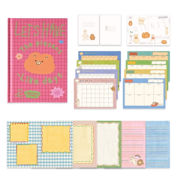 Monolike Unmatched Friends 6-Month Hardcover Diary, Hot Pink - Undated Academic Weekly & Monthly Planner