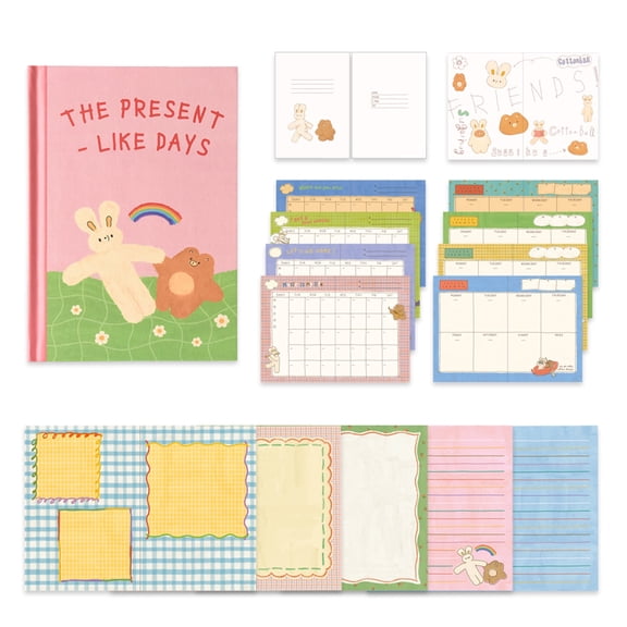 Monolike Unmatched Friends 6-Month Hardcover Diary, Pink - Undated Academic Weekly & Monthly Planner