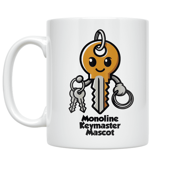Monoline Keymaster Mascot Design - Facilities Manager - 11 oz Ceramic Coffee Mug