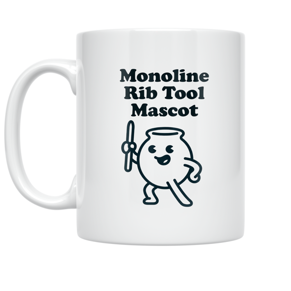 Monoline Rib Tool Mascot Design - Pottery Enthusiast - 11 oz Ceramic Coffee Mug