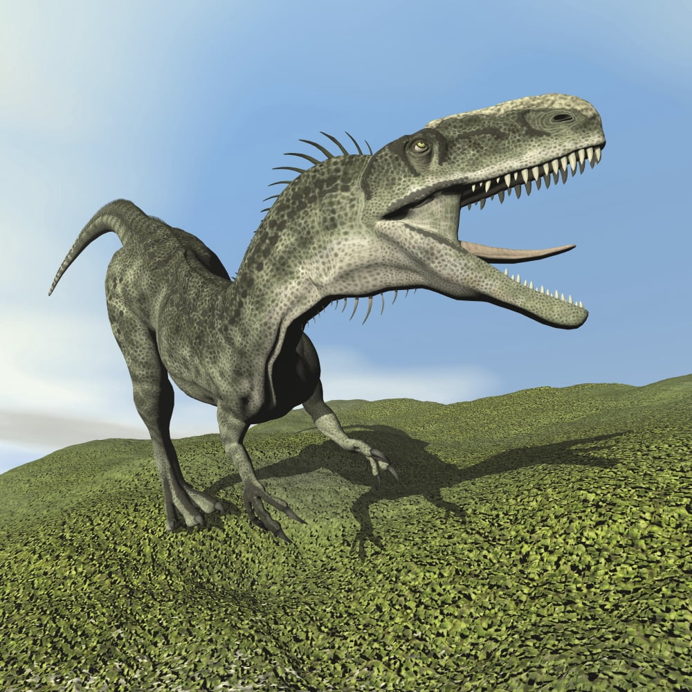 Monolophosaurus dinosaur Canvas Art - Elena DuvernayStocktrek Images (29 x 29)