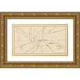 thumbnail image 1 of Monon Railway 14x10 Gold Ornate Wood Framed with Double Matting Museum Art Print Titled - Indianapolis Indiana Railroad Map 1950, 1 of 4