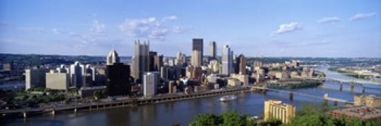 Monongahela River Pittsburgh Pennsylvania USA Canvas Art - Panoramic Images (36 x 12)