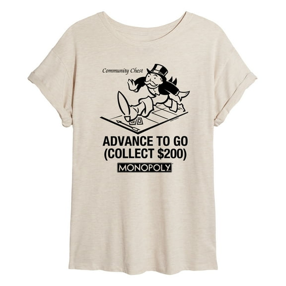 Monopoly - Advance To Go - Women's Oversized Graphic T-Shirt