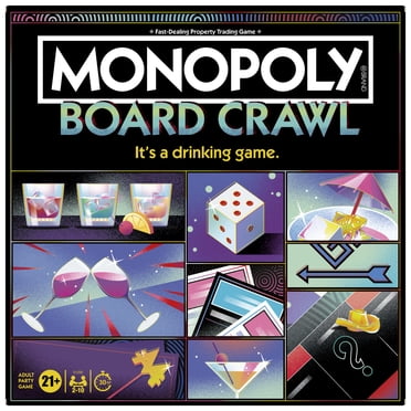Monopoly Board Crawl Party Game, Official Monopoly Drinking Game for Adults Ages 21+