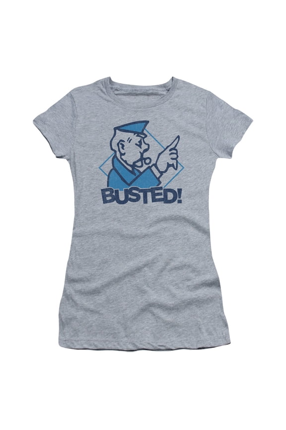 Monopoly - Busted - Juniors Teen Girls Cap Sleeve Shirt - Small