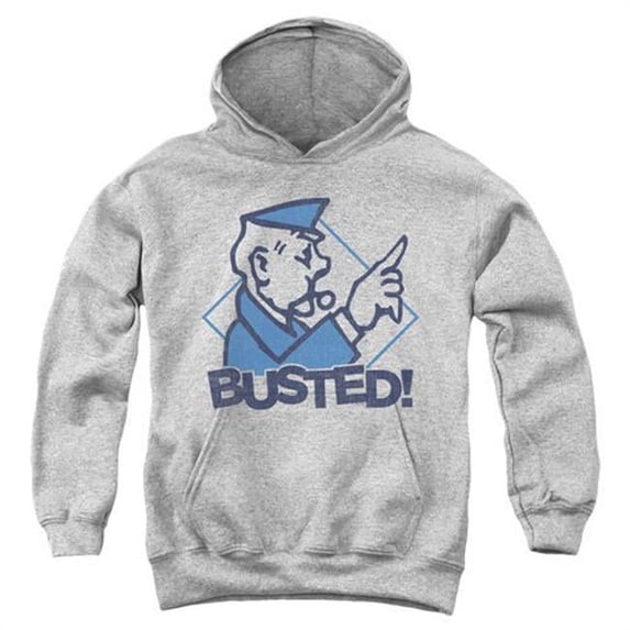 Monopoly Busted Youth Hooded Sweatshirt - Athletic Heather, Medium