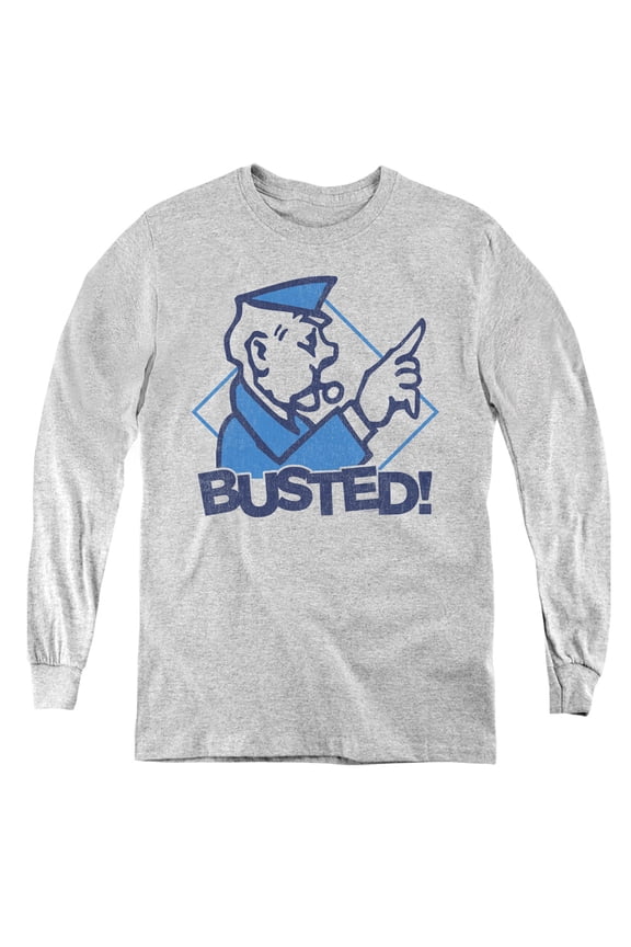 Monopoly - Busted - Youth Long Sleeve Shirt - Large