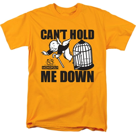 Monopoly Cant Hold Me Down S/S Adult 18/1 T-Shirt-Gold