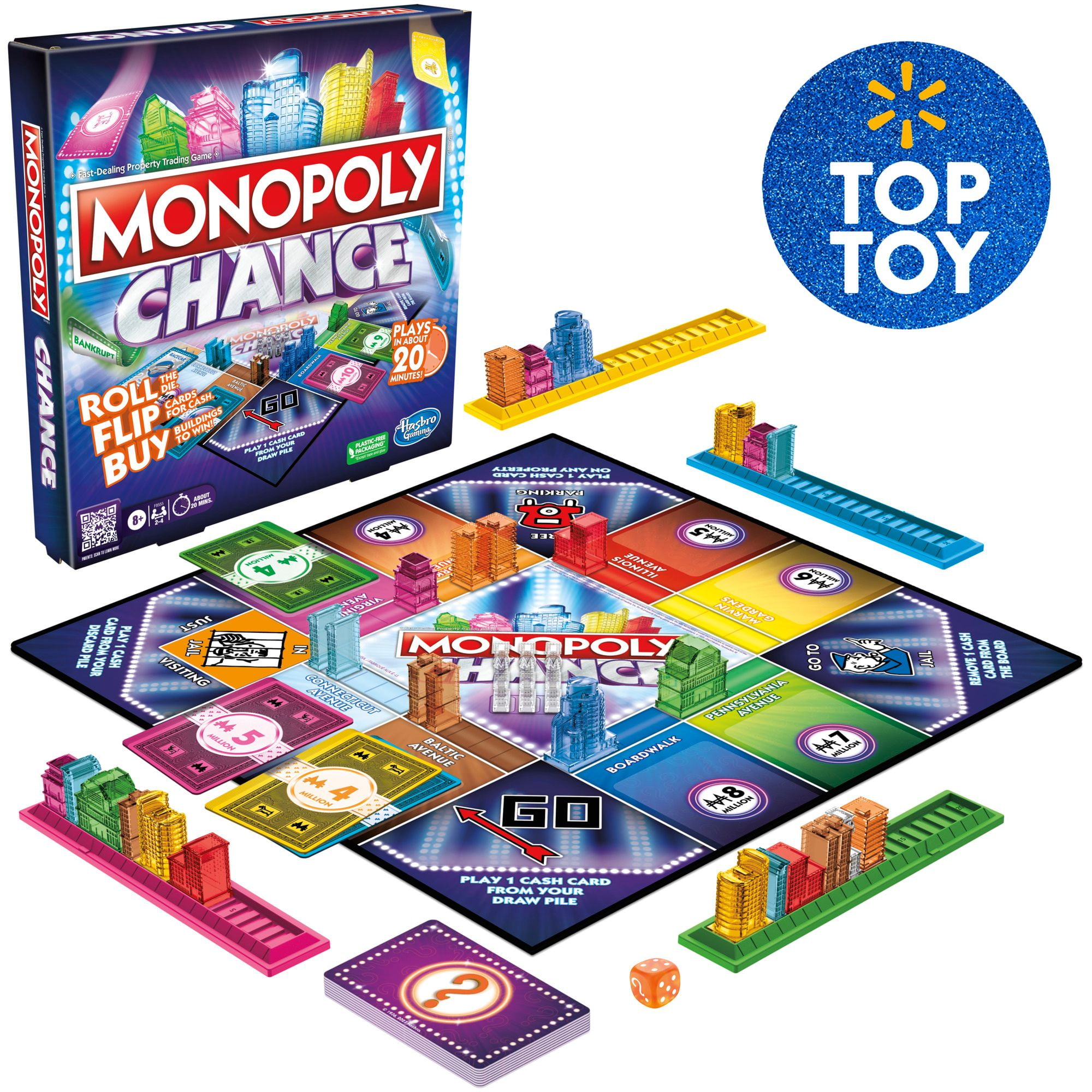 Monopoly Chance Board Game, Fast-Paced Monopoly Game, 20 Min