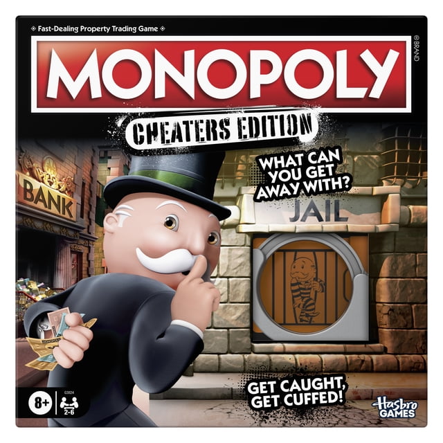 Monopoly Cheaters Edition Board Game, Fun Family Games for Kids, Teens, and Adults, 8+