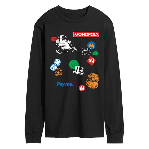 Monopoly - Collage - Men's Long Sleeve Graphic T-Shirt