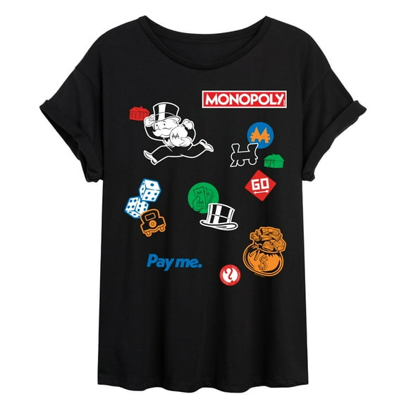 Monopoly - Collage - Women's Oversized Graphic T-Shirt