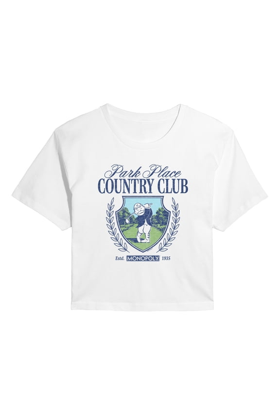 - Country Club - Juniors Cropped Short Sleeve Graphic T-Shirt