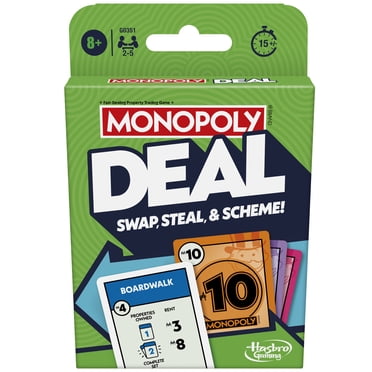 Monopoly Deal Card Game, Quick-Playing Family Card Game for 2-5 Players, Ages 8+