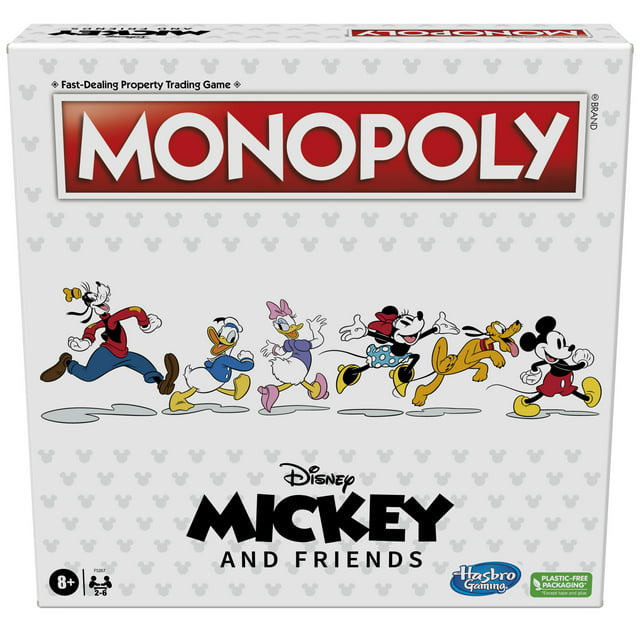 Monopoly Disney Mickey and Friends Edition Board Game for kids and Family Ages 8 and Up