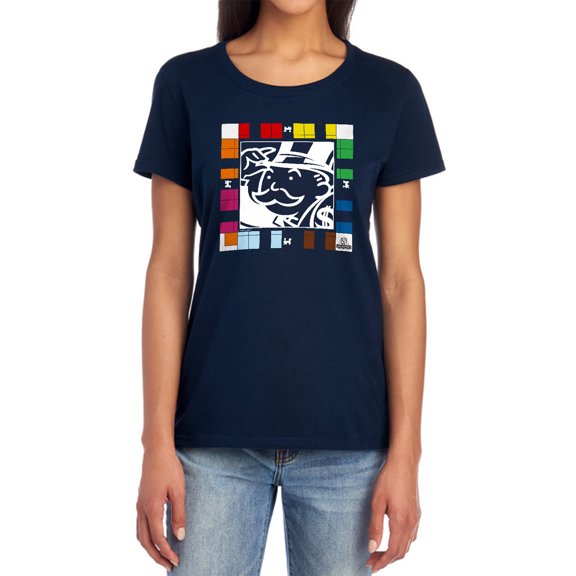 Monopoly Game Board Women's T Shirt, Navy, X-Large