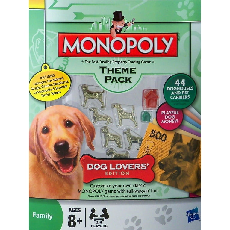 Monopoly Game Theme Pack Dog Lovers Edition with Dog Tokens