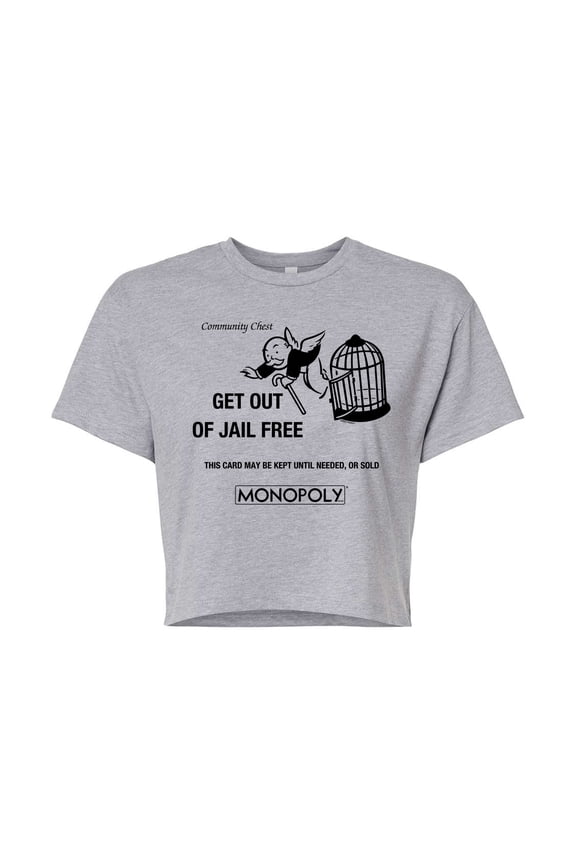 - Get Out Of Jail Free - Juniors Cropped Graphic T-Shirt