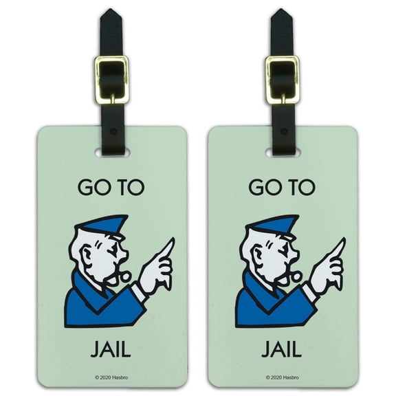 Monopoly Go To Jail Luggage ID Tags Set of 2