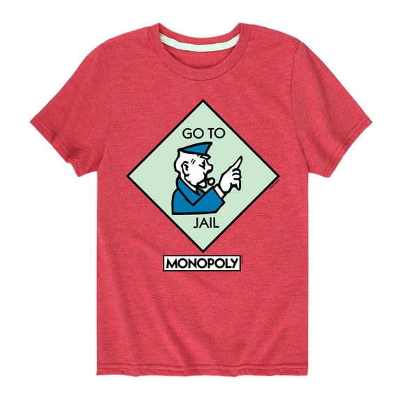 Monopoly - Go To Jail Square - Youth Short Sleeve Graphic T-Shirt