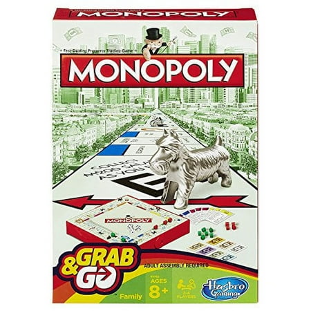 Monopoly Hasbro Grab and Go Board Games, Multicolor