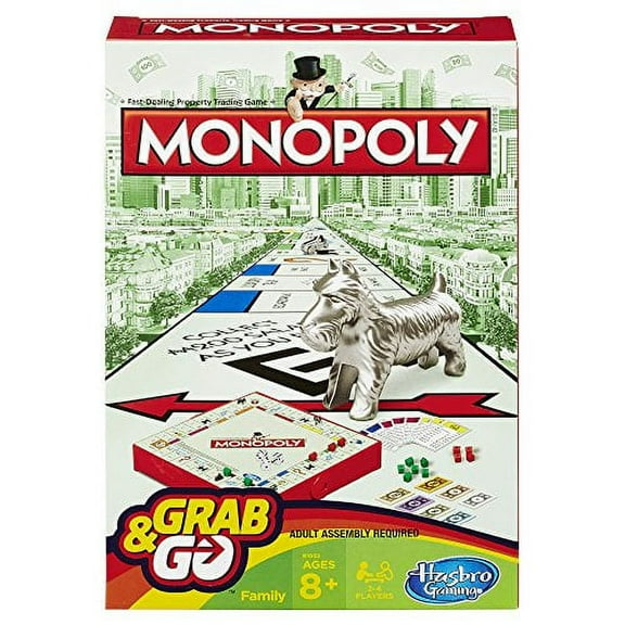 Monopoly Hasbro Grab and Go Board Games, Multicolor