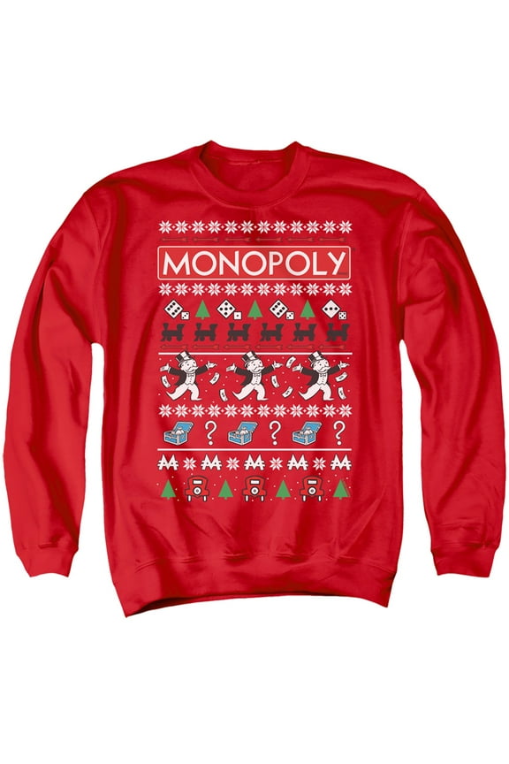 Monopoly Icons Ugly Christmas Unisex Adult Crewneck Sweatshirt