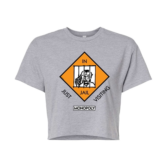 Monopoly - In Jail Just Visiting - Juniors Cropped Graphic T-Shirt