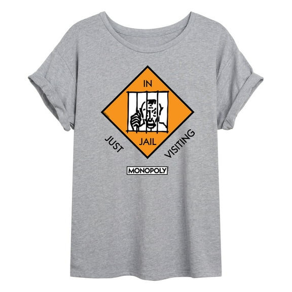 Monopoly - In Jail Just Visiting - Women's Oversized Graphic T-Shirt