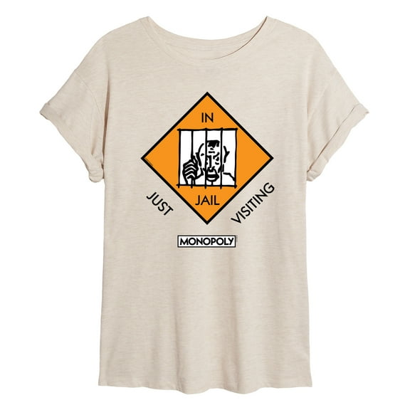 Monopoly - In Jail Just Visiting - Women's Oversized Graphic T-Shirt