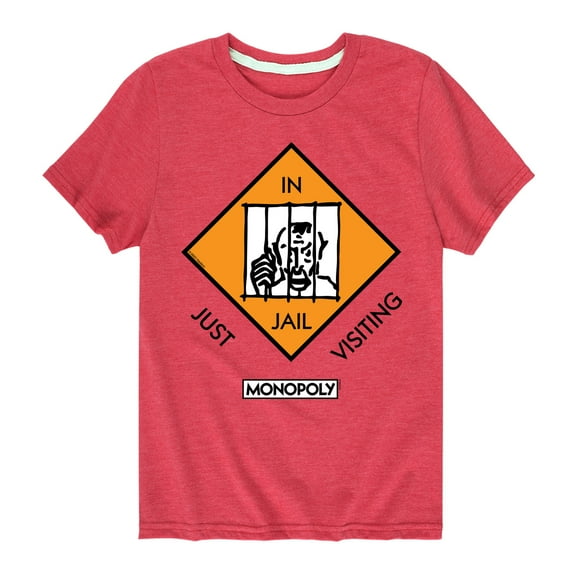 Monopoly - In Jail Just Visiting - Youth Short Sleeve Graphic T-Shirt