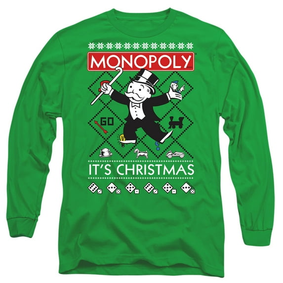 Monopoly It's Christmas Ugly Christmas Unisex Adult Long-Sleeve T Shirt