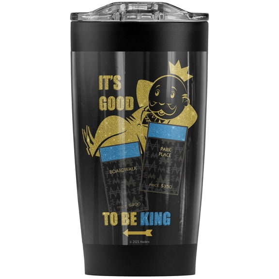 Monopoly/Its Good To Be King No Logo Stainless Steel Tumbler 20 oz Coffee Travel Mug/Cup, Vacuum Insulated & Double Wall with Leakproof Sliding Lid | Great for Hot Drinks and Cold Beverages