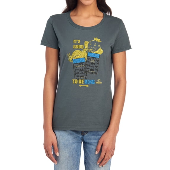 Monopoly Its Good to Be King Women's T Shirt, Charcoal, Large
