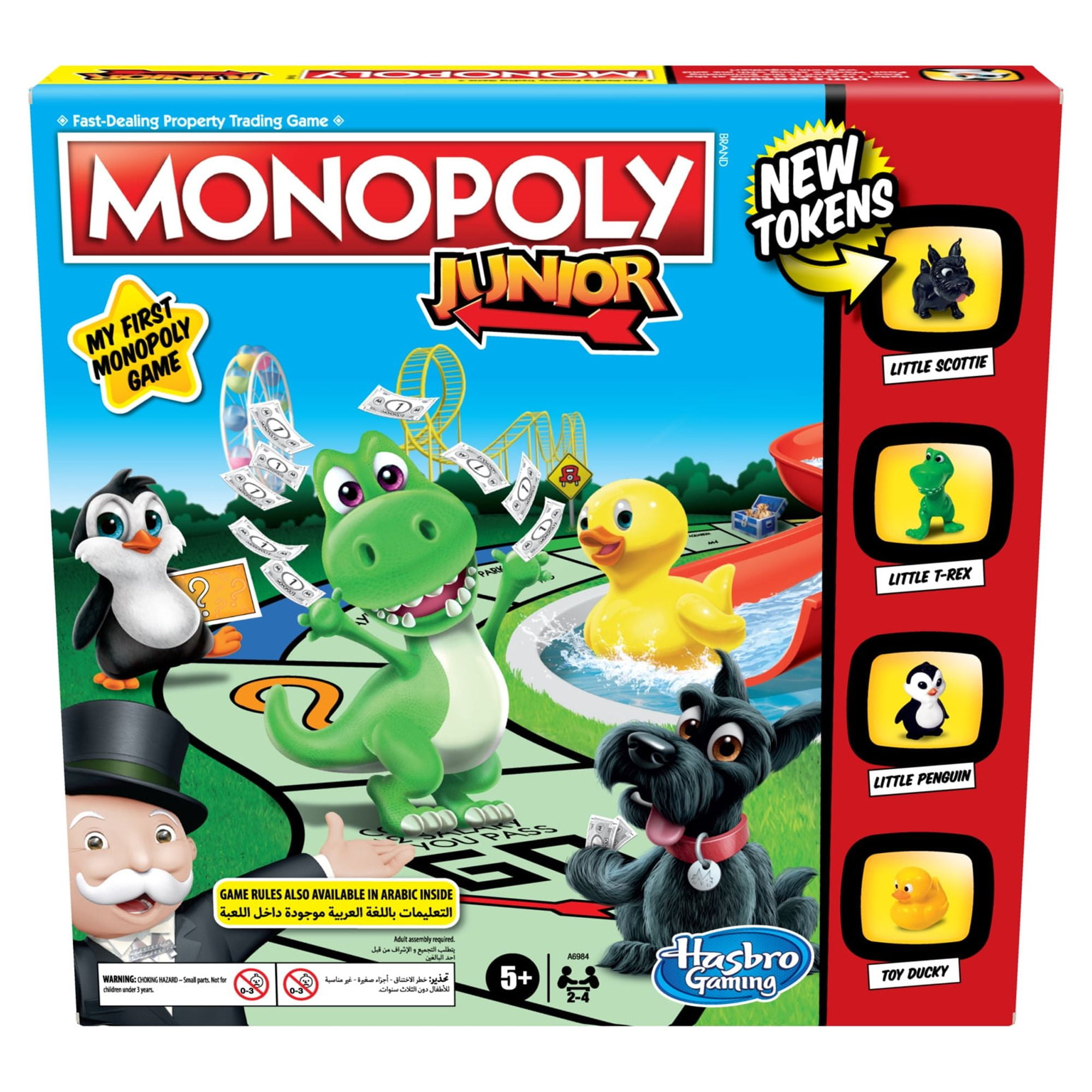 Monopoly Junior Game: Original Board Spaces Edition for Kids