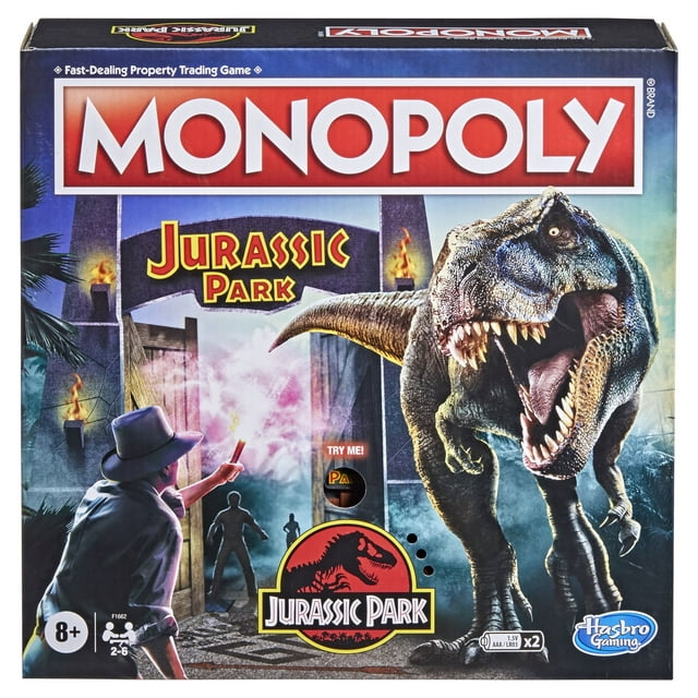 Monopoly: Jurassic Park Edition Board Game for Kids Ages 8 and Up