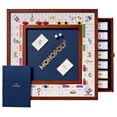 thumbnail image 1 of Monopoly Legacy Edition by WS Game Company — Deluxe Cherry Wood Cabinet with Vegan Leather Rolling Area — Premium Collector’s Board Game featuring Two Storage Drawers, Gold-Toned Tokens, Wood Houses, 1 of 9
