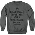 thumbnail image 1 of Monopoly Lifestyle Vs Budget Adult Crewneck Sweatshirt Charcoal, 1 of 1