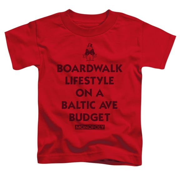Monopoly Lifestyle Vs Budget S/S Toddler T-Shirt Red