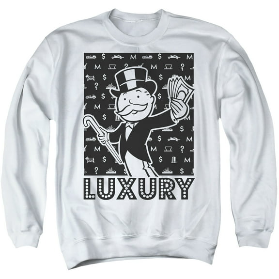 Monopoly Luxury Adult Crewneck Sweatshirt White
